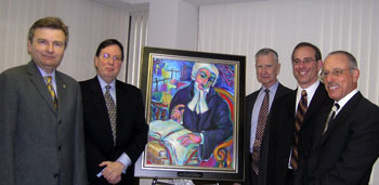 artist Martina Shapiro painting in York University Osgoode Hall Law School.