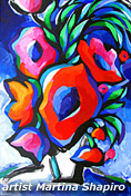 SOLD to Winnipeg, Canada
"Abstract Poppies on Blue"
original painting in acrylic
on canvas
24 x 36 x 1.5 inches
artist Martina Shapiro