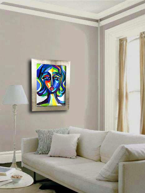 Blue Woman Expression painting - artist Martina Shapiro