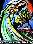 Jewish bride with flowers painting by artist Martina Shapiro