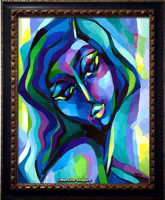 example of how the painting can look in a frame