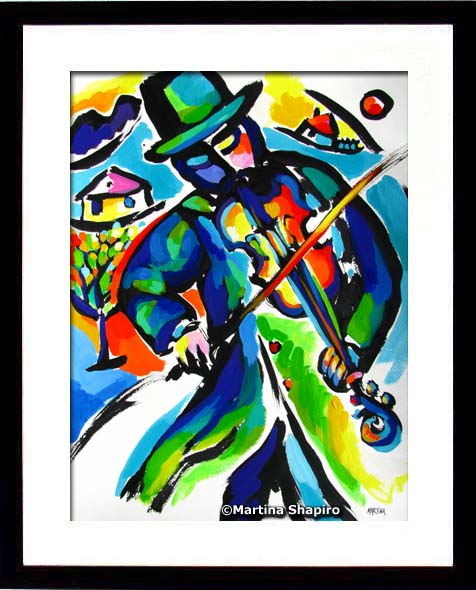 Example of framing - Fiddler Abstraction painting by artist Martina Shapiro