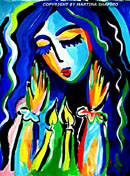 SOLD to AZ, USA.
"Illumination", original painting
in acrylic and ink on paper
15" x 20"