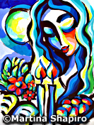 Joy of Shabbat painting on paper