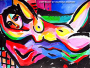 nude morning stretch original painting