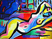 nude reclining by window