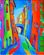 old world original painting abstract fauve