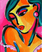 pink girl original painting abstracte malerei kunst