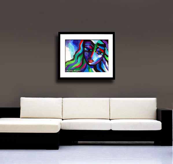 approximate scale in a room - painting is sold without the frame