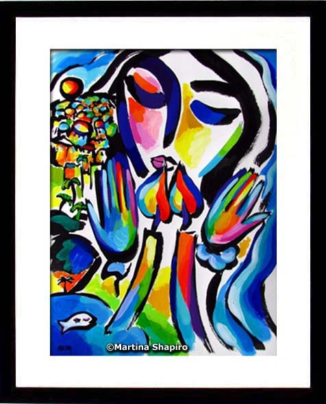 example of framing the Shabbat Peace painting