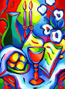 SOLD to Australia
"Shabbat Still Life No.2",
original oil on canvas painting
 16x20"