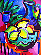 Sukkot original Jewish fine art painting by artist Martina Shapiro