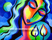 The Light of Shabbat original painting by artist Martina Shapiro Jewish fine art