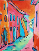 times past original painting abstract fauve art