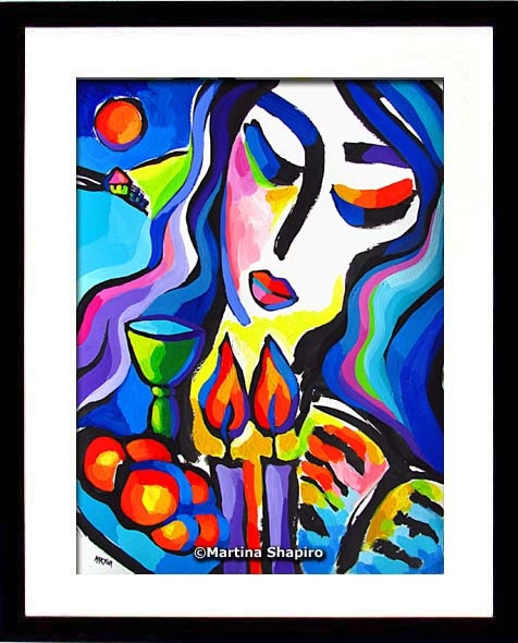 Tranquility of Shabbat original Jewish painting by Martina Shapiro