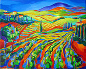 tuscany vineyard original painting