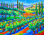 vineyard in toscana painting arte