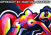 Abstract Nude On Red painting original fine art nudes by artist Martina Shapiro
